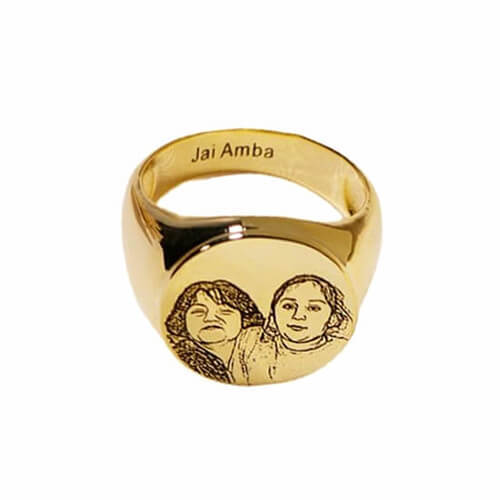 custom family picture portrait engraving jewelry bulk mens personalized photo engraved rings wholesale vendors